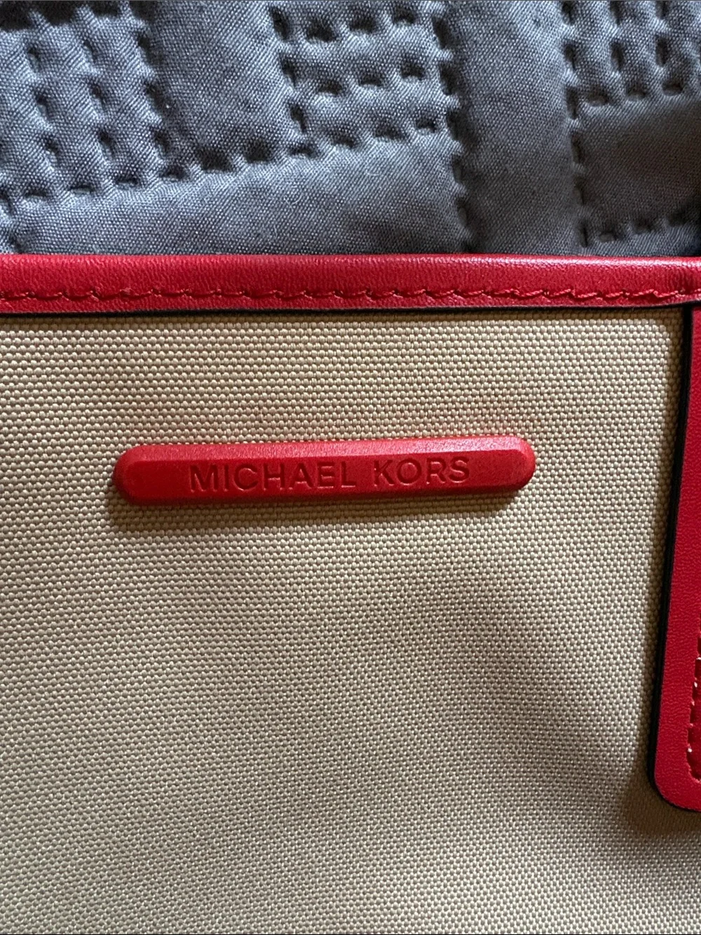 Michael Kors Bright Red MK Logo Tote